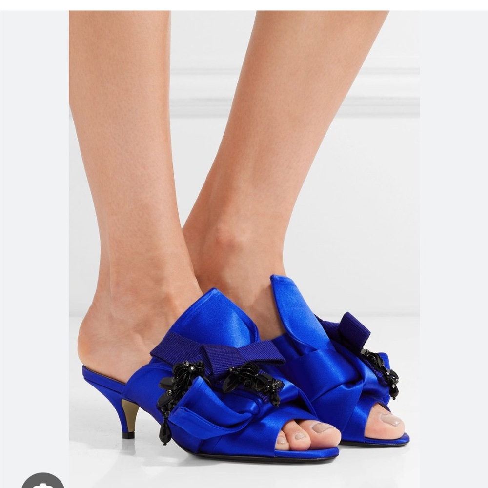 *SOLD* No. 21 Embellished Knotted Satin Mules
